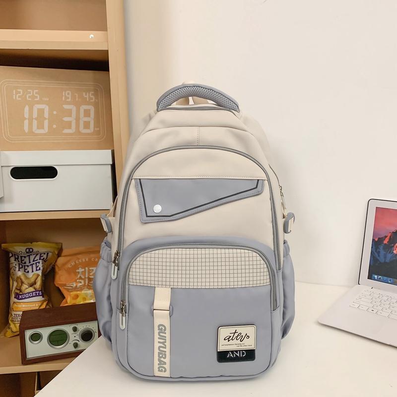 Цветной блок школьный рюкзак для школьников большой емкости рюкзак для пар женский рюкзак мужской дорожный рюкзак