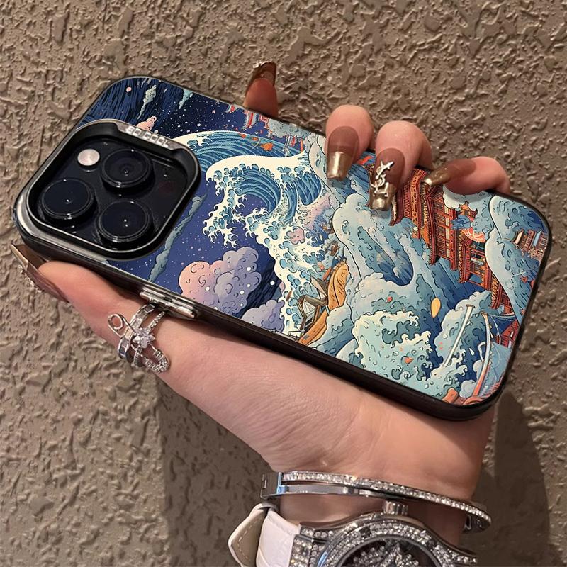 Укиё-э Океанские волны Креативный чехол для телефона для iPhone 17 Air 16 e 15 14 13 12 11 Pro Max Plus Mini SE 2020 2022 Задняя крышка Fundas