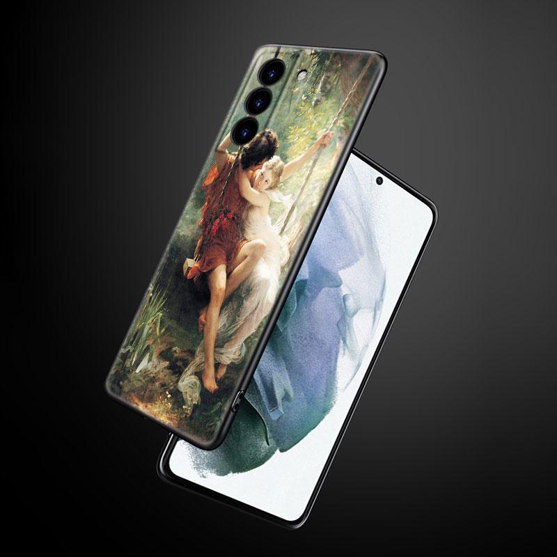 Чехол для телефона с художественной росписью в стиле Ренессанс для Samsung Galaxy S22 Pro S21 S20 Ultra FE S10 Lite 5G S10E S9 S8 Plus, мягкий черный чехол из ТПУ