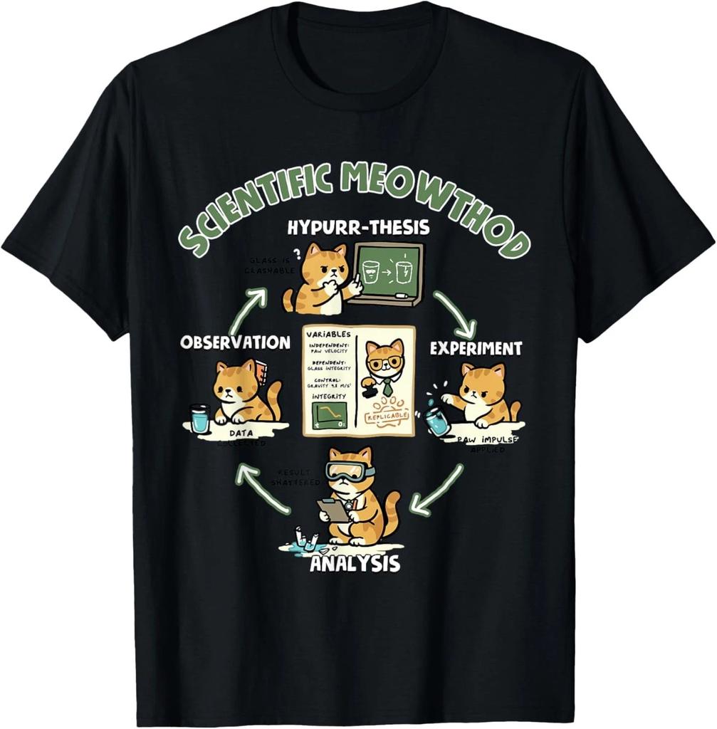 Scientific Meowthod Funny Cat Science Pun Design T- Shirt