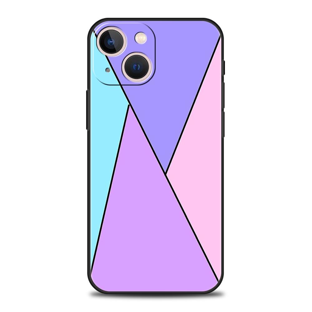 Цветная Геометрия Мраморный Чехол Для Телефона Для iPhone 16e 15 14 13 12 11 Pro Max XS X XR SE 7 8 Plus Оболочка iPhone 16 Мягкий ТПУ Чехол