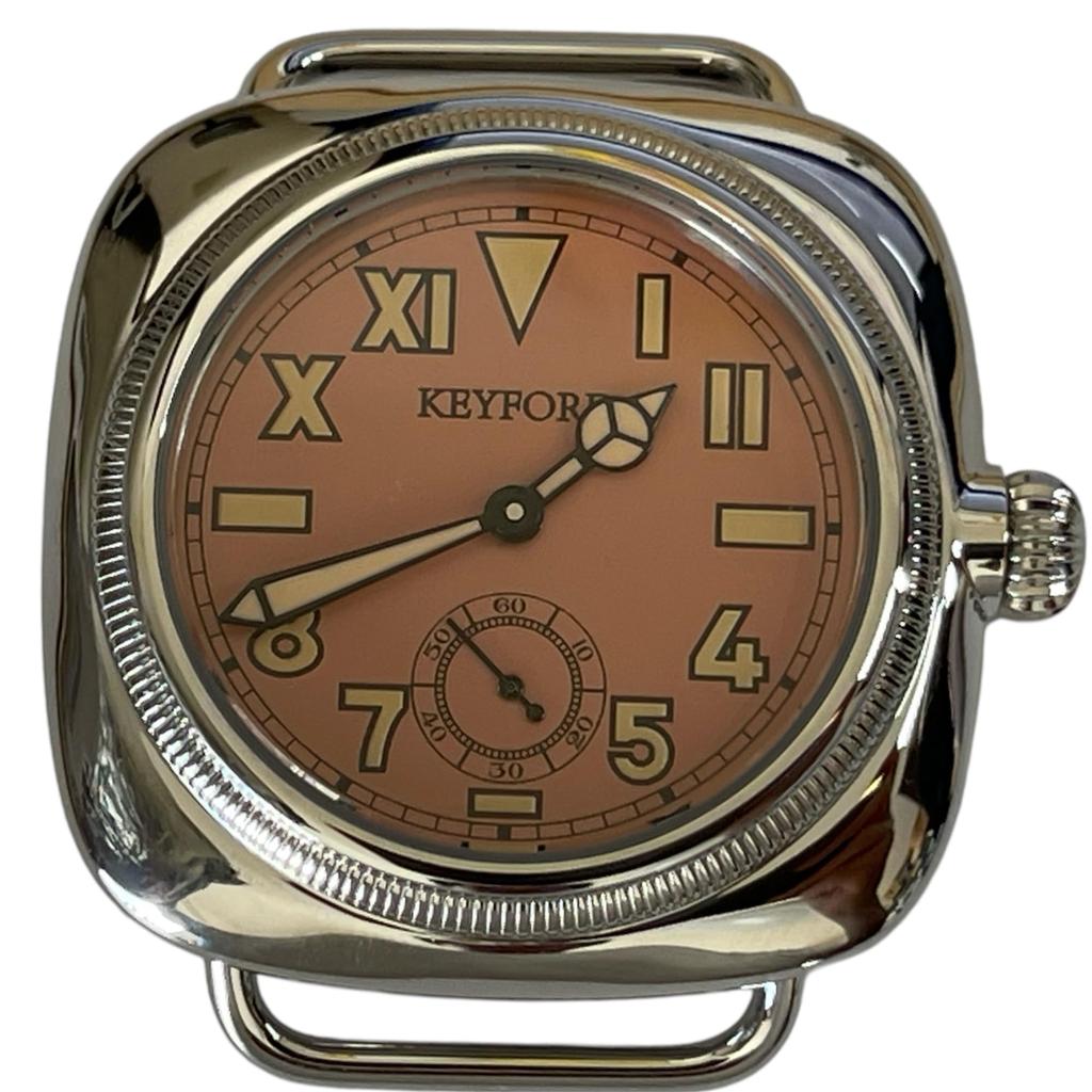 МРМВ. Военные часы, часы с калифорнийским циферблатом, розовые, ремешок НАТО из замши дымчато-розового цвета