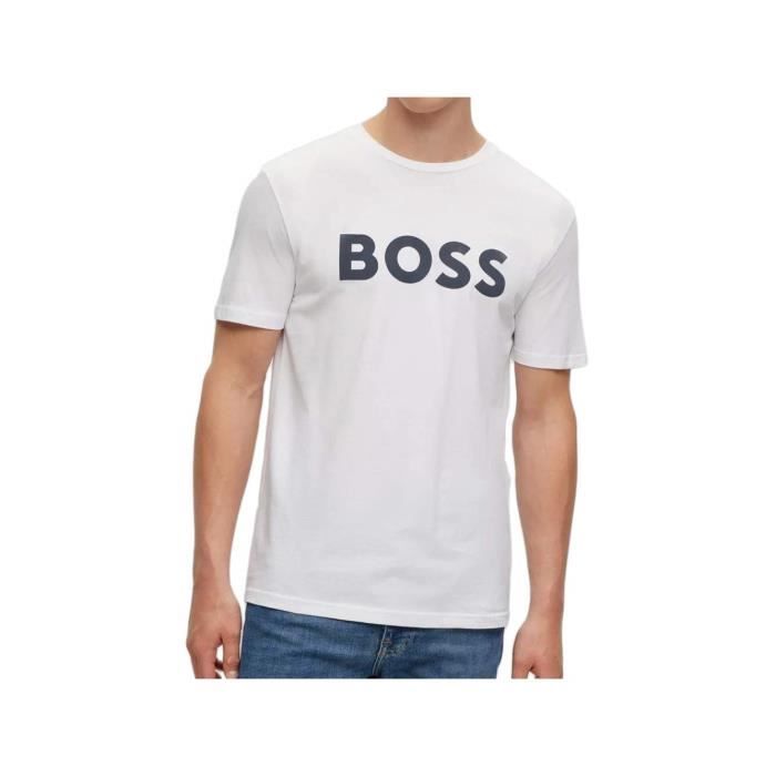 T shirt Boss - Homme Boss - jersey - Boss Blanc - Coton - Vetement Boss