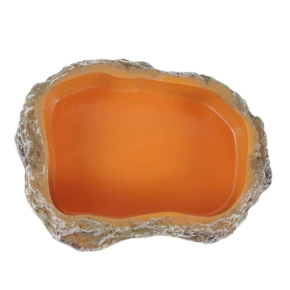 Resin Reptile Feeder Climbable Amphibian Feeding Bowl Tortoise Water Dish Tortoise