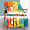 Numberblocks Personalized Name Blanket Throw Customizable Blanket Durable Comfort Versatile for Chair Livingroom Couch Office Chair
