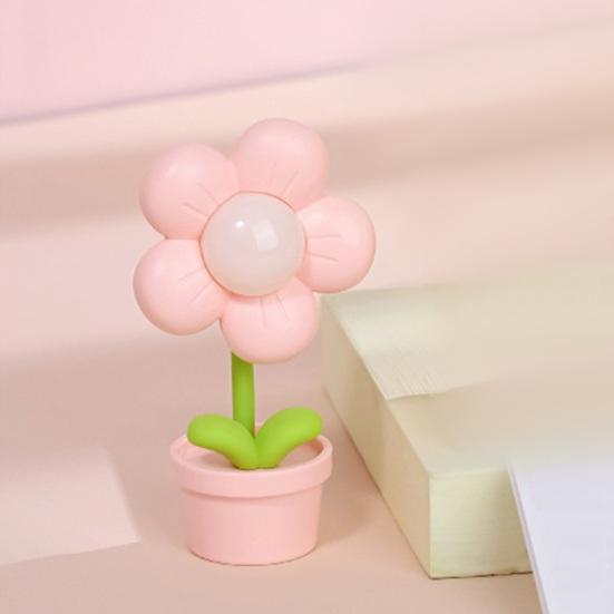 Светодиодная цветочная лампа с мерцанием, мягкое освещение, защита глаз, компактный размер, цветочный горшок, ночник, украшение для рабочего стола