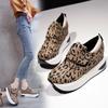 Женская мода с леопардовым принтом на толстой подошве, плоская обувь, повседневная обувь для прогулок