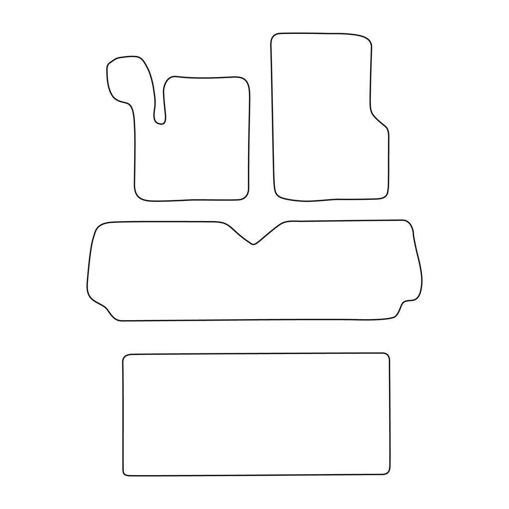 [Blm]Re025;7 Czarne - Komplet Dywaników Welurowych Pasujących Do Renault Espace Iii Grand Espace 1996-2002 7-Seat - Obszycie Czarne