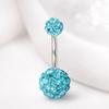 Zircon Crystal Ball Belly Button Rings Stainless Steel Shiny Body Jewelry Gem Navel Piercing  Men