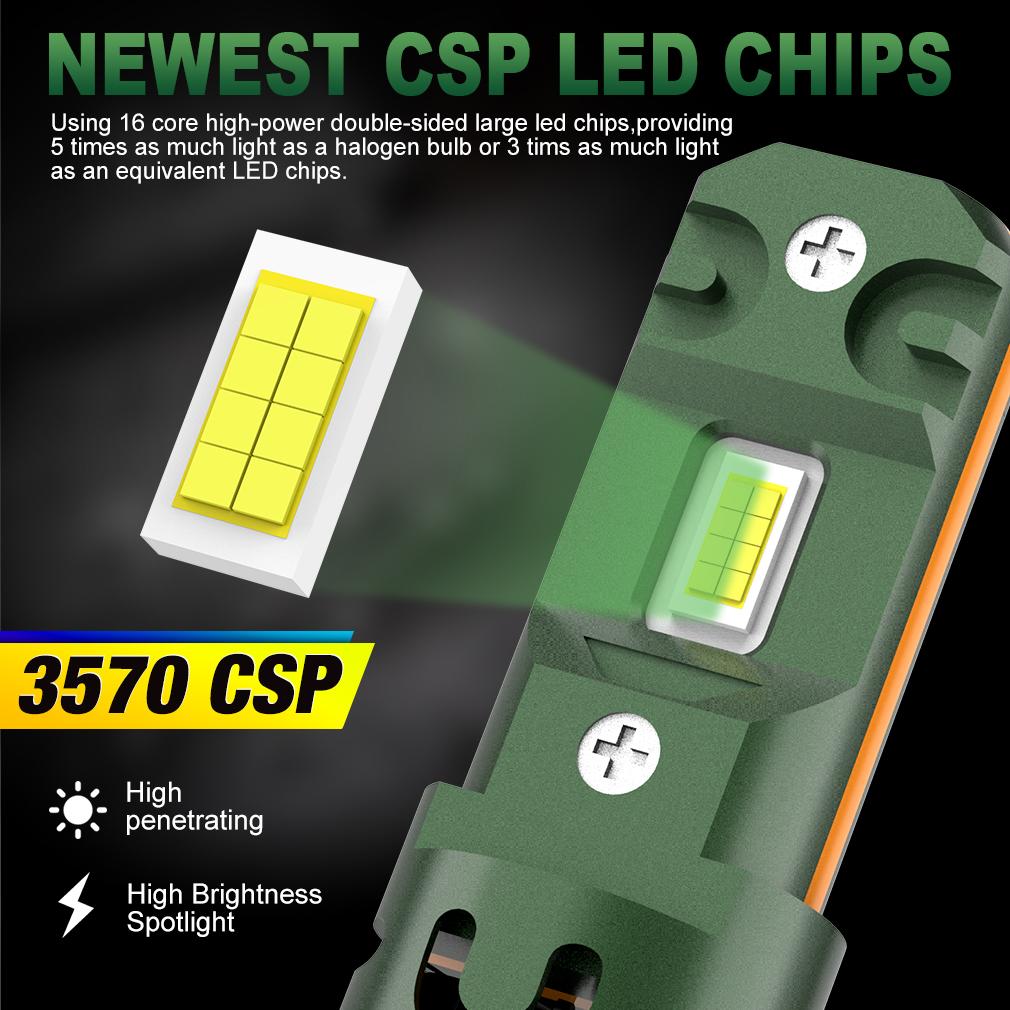 2 шт. 25000LM H7 комплект светодиодных лампочек для фар, мини беспроводной 50 Вт CSP для автомобильных фар, автодиодные лампы H7 Turbo Led 12 В, белый 6500 К