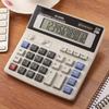 Desk Calculator 12 Digit LCD Display Solar Battery Powered Big Button Giant Accounting Calculator W/ Anti-slip Bottom for Home