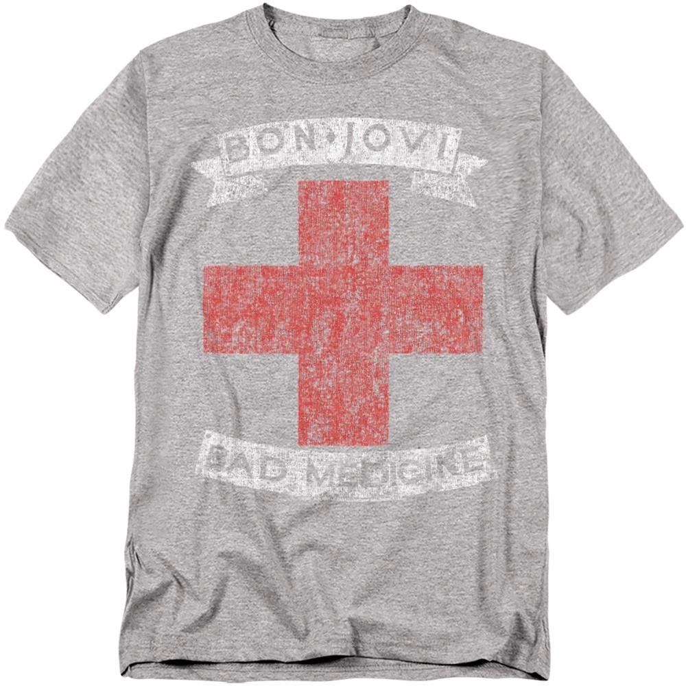 Футболка Bon Jovi Bad Medicine S-5XL, Атлетический Хизер