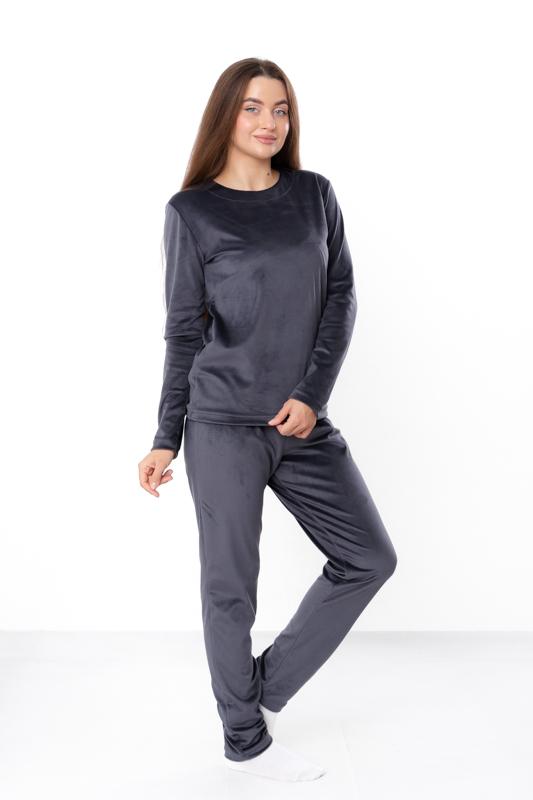 Pajama Set (женщины) – Велюровый топ с длинным рукавом и брюки, Зима 8162-030 HC