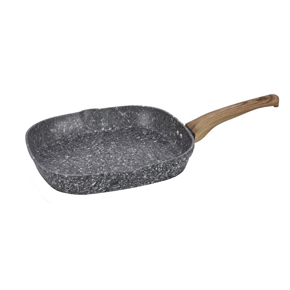 High Quality Practical Restaurant No Oil Frying Pan Granite Pattern Pan Frying Multi Electric Frying Pan With Lid