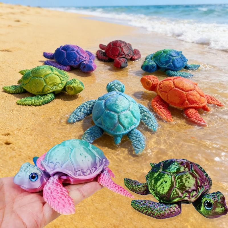 Новые 3D-печатные фигурки черепах 8 см, подвижные суставы, креативные украшения, коллекция, настольное украшение, подарки, игрушки, украшения, поделки
