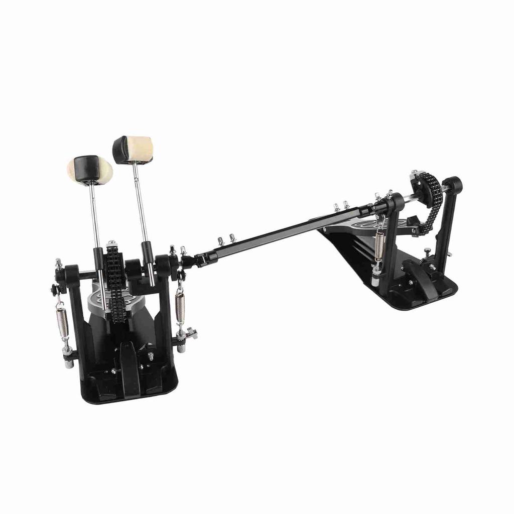 Двойная барабанная педаль с надежным захватом, устойчивая, мощная, рабочая, из цинкового алюминия, профессиональная барабанная педаль