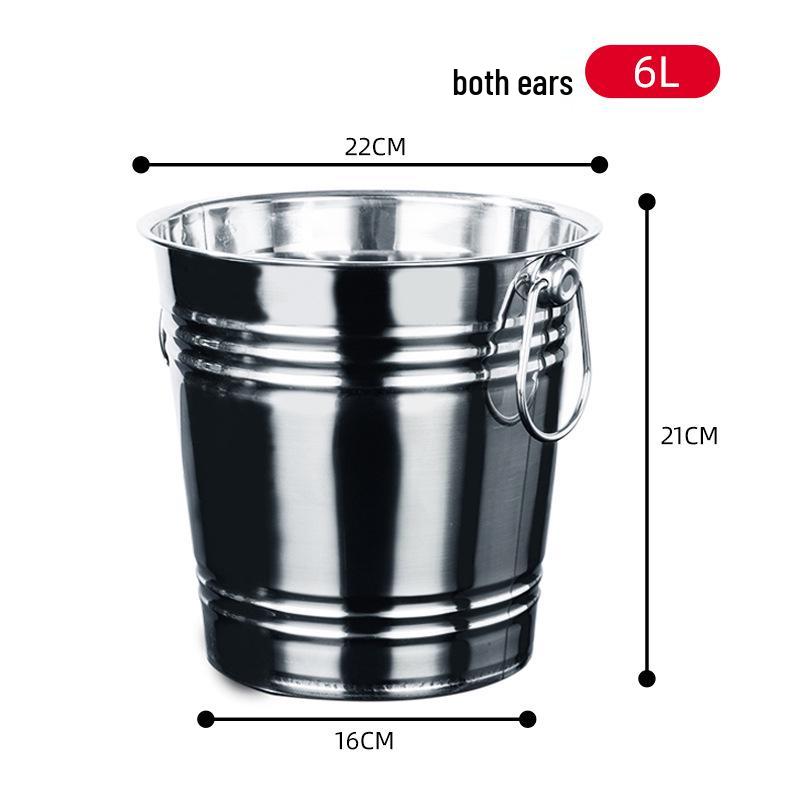 Thickened Stainless Steel Ice Bucket for Bars - Ideal for Champagne, Beer, and Wine.