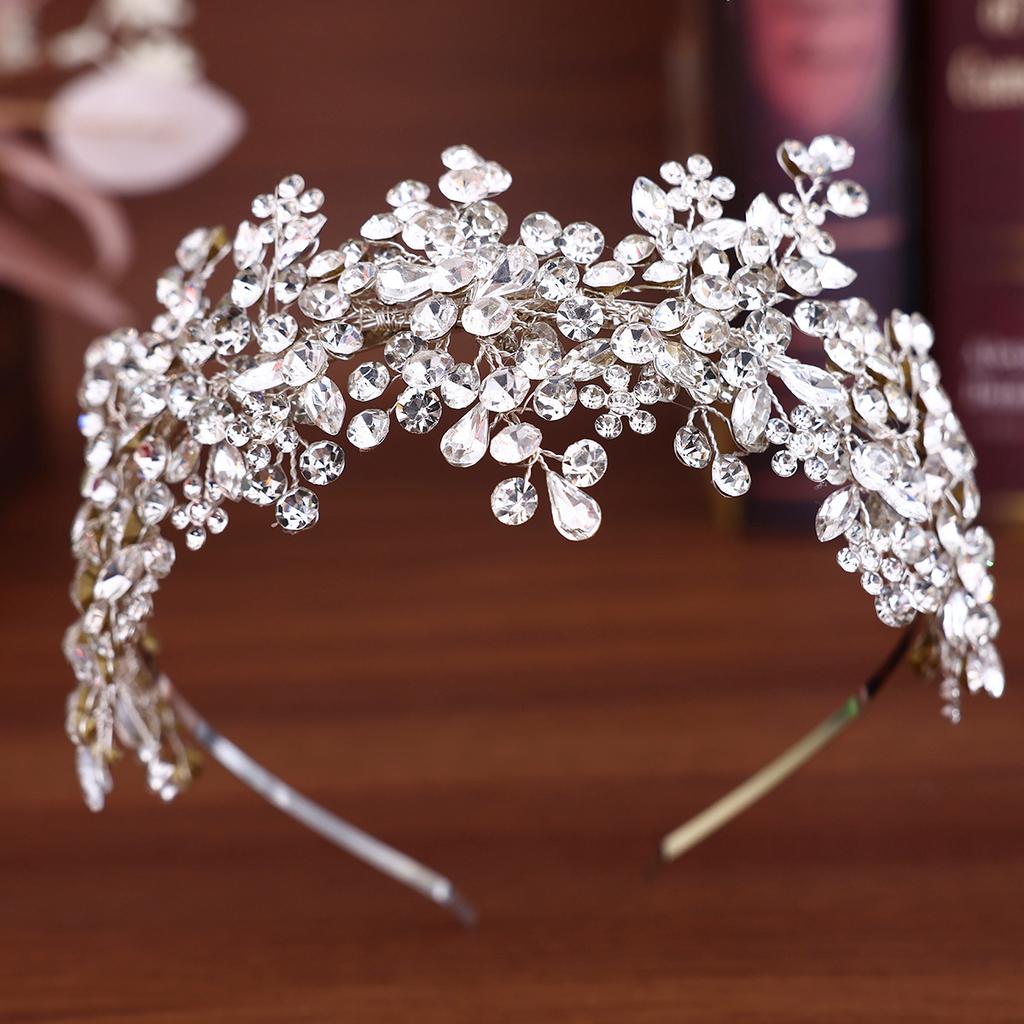 Свадебная повязка на голову, роскошная плетеная повязка на голову со стразами ручной работы, свадебное платье, свадебная повязка на голову, аксессуары для волос