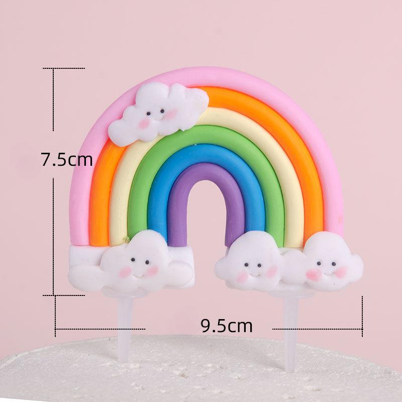 10 шт. Радужная серия, украшения для выпечки, для торта, для веселья, украшения, детский торт на день рождения, плагины для создания атмосферы, инструменты для украшения торта