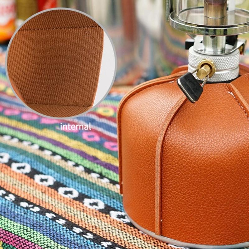 Gas Canister Cover Cylinder PU Leather Gas Canister Protective Box Propane Gas Cylinder Cover Gas Fuel Tanks Protector