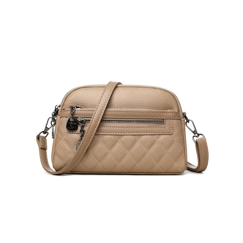 Текстурированная вышивка ромбом, простая мягкая кожа, средняя сумка для мамы, маленькая квадратная сумка, новая модная универсальная сумка через плечо