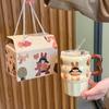 Милая ретро-девочка соломенная чашка девушка высокая ценность керамическая кружка с крышкой офисная чашка для воды подарок на день рождения