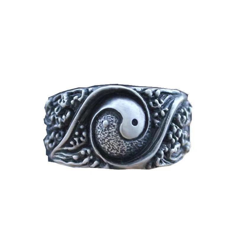 New Su Tai Chi Ancient Ring Ring Tai Ring Wind and Water Rise Ring Yin Yang Taoist Jewelry
