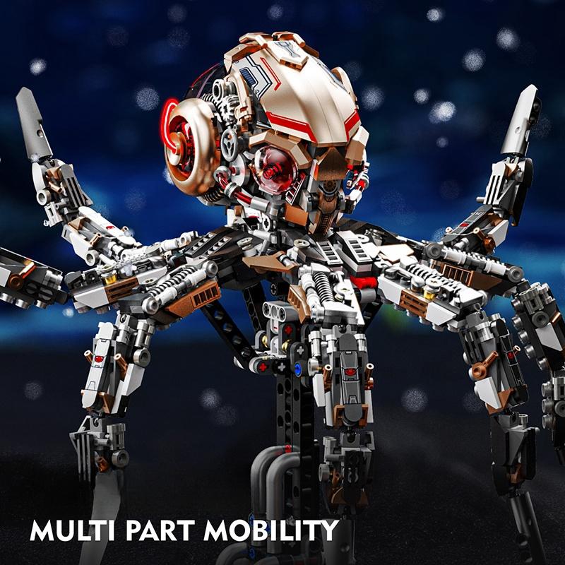 Серия "Креативные Машины" Животные Осьминог Набор Жизнь Строительные Блоки Кирпич со Светом Модель Морского Организмы Сборка для Детей Игрушка Подарки