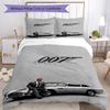 3pcs 007 James Bond Bedding Set Duvet Cover Closure Includes 1 Duvet Cover & 2 Pillowcases, Soft and Comfortable for All Seasons.