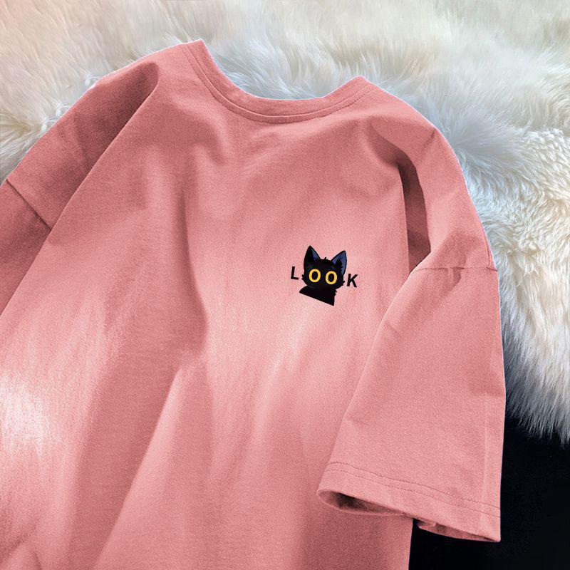 Футболка из хлопка с коротким рукавом, женская, свободная, модная, со средним рукавом, летняя, винтажная футболка