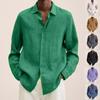 Designer Spring Summer Men's Casual Cotton Linen Solid Color Long Sleeve Shirts Loose Shirts