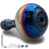 HEIGHTEN 30mm Reel Handle Knob for Shimano Daiwa Type Type Aurora Series 14.5g (Shimano A) (Daiwa S) (Dark Blue) (982)