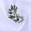 Новые свежие жемчужные броши в виде листьев, бамбуковая эмалированная брошь, булавки для женщин и мужчин, украшение для вечеринки, модные ювелирные аксессуары