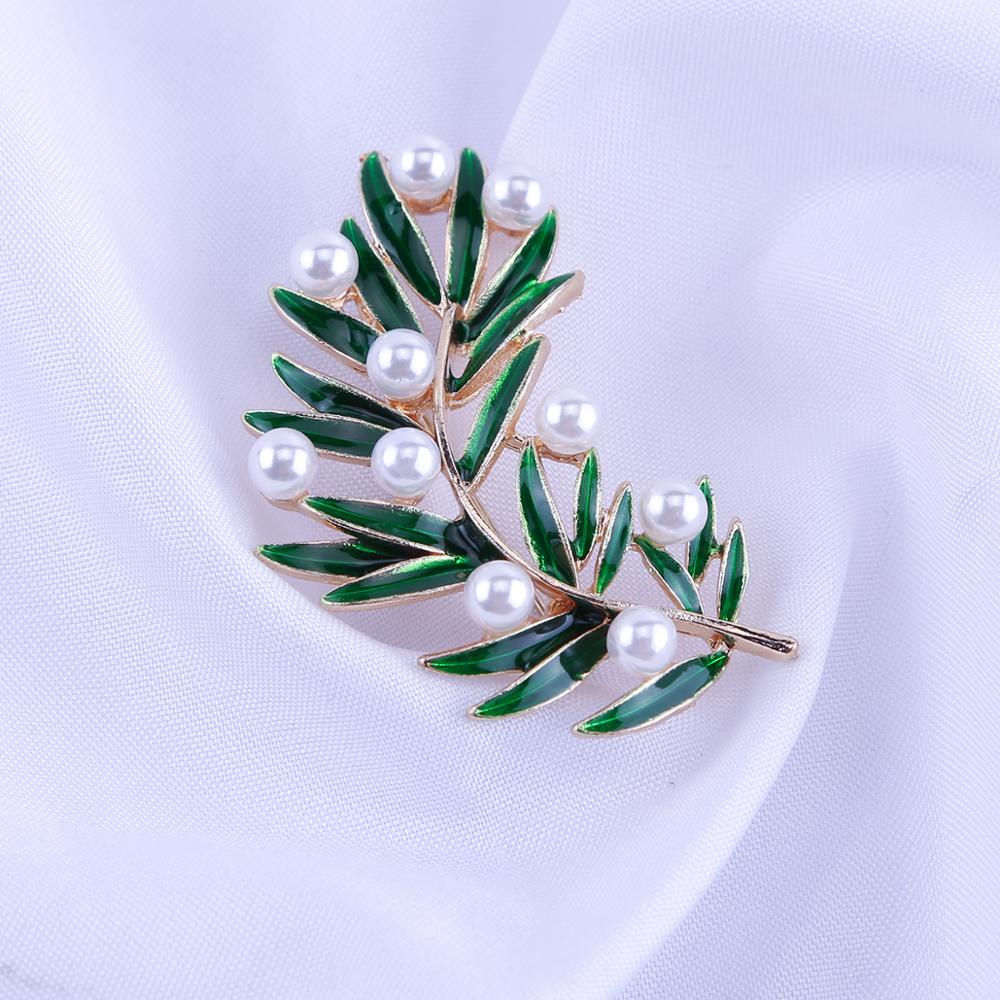 Новые свежие жемчужные броши в виде листьев, бамбуковая эмалированная брошь, булавки для женщин и мужчин, украшение для вечеринки, модные ювелирные аксессуары