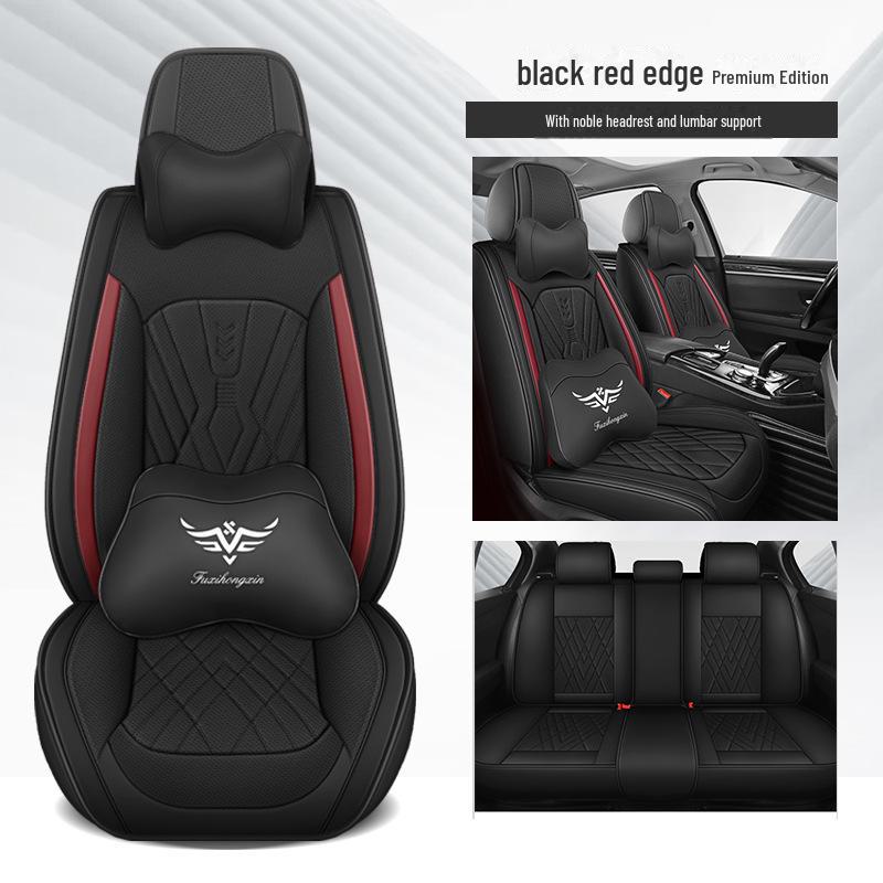 Перфорированная дышащая кожаная подушка для автомобильного сиденья — универсальная, подходит для всех сезонов (5-местный)