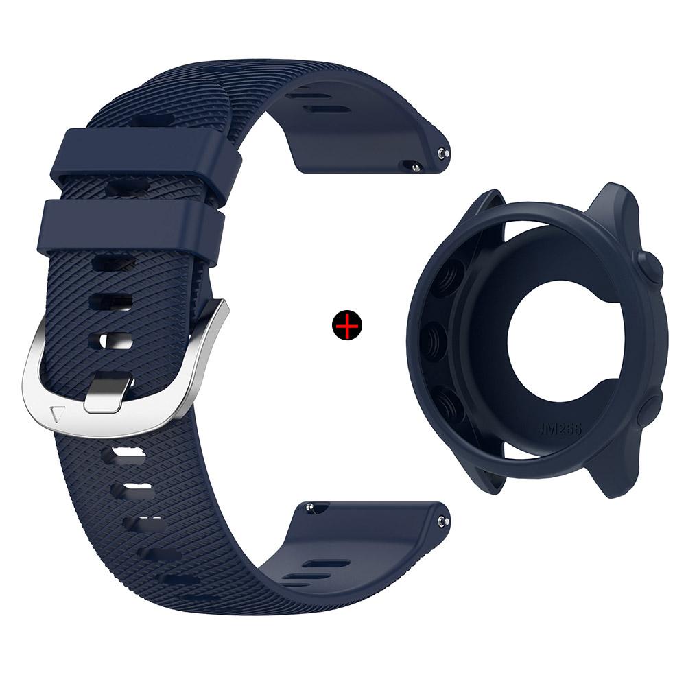 Для Garmin Forerunner 255/265 Ремешок для часов + Чехол для часов Серебристая Пряжка Браслет на запястье Высококачественный Прочный Силиконовый Умный Ремешок
