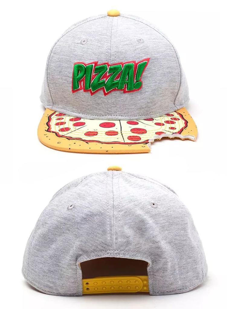 Cartoon Food & Anime Character Snapback Hat, 3D Bitten Brim Flat Brim Baseball Cap for Men Women