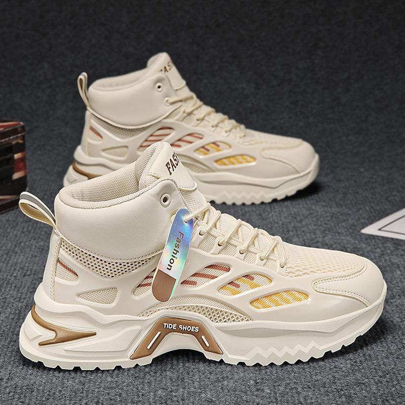 Мужская обувь весна новая молодежная спортивная обувь повседневная высокая дышащая сетка увеличивающая рост папа универсальная обувь