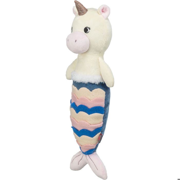 Jouet peluche - TRIXIE - Créature Mythique - Bleu/Rose - Doux - Résistant
