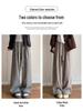 Women's Coffee Pinstripe Wool Pants: Petite 150, High-Waist, Wide/Narrow Leg, Autumn/Winter Drape