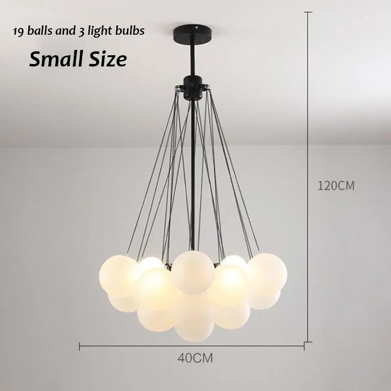 Минималистская стеклянная люстра, 19/37 шариков, черное золото, светодиодная подвесная лампа для столовой, украшения гостиной, светильники
