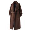 Men's Wool Trench Long Coat Oversized Casual Windbreaker Lapel Long Jackets With Pocket Overcoat Lapel Long Jacket Winter Warm Overcoat for Men