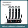 Беспроводной ручной микрофонный набор UHF: Четырехканальная система для конференций и караоке