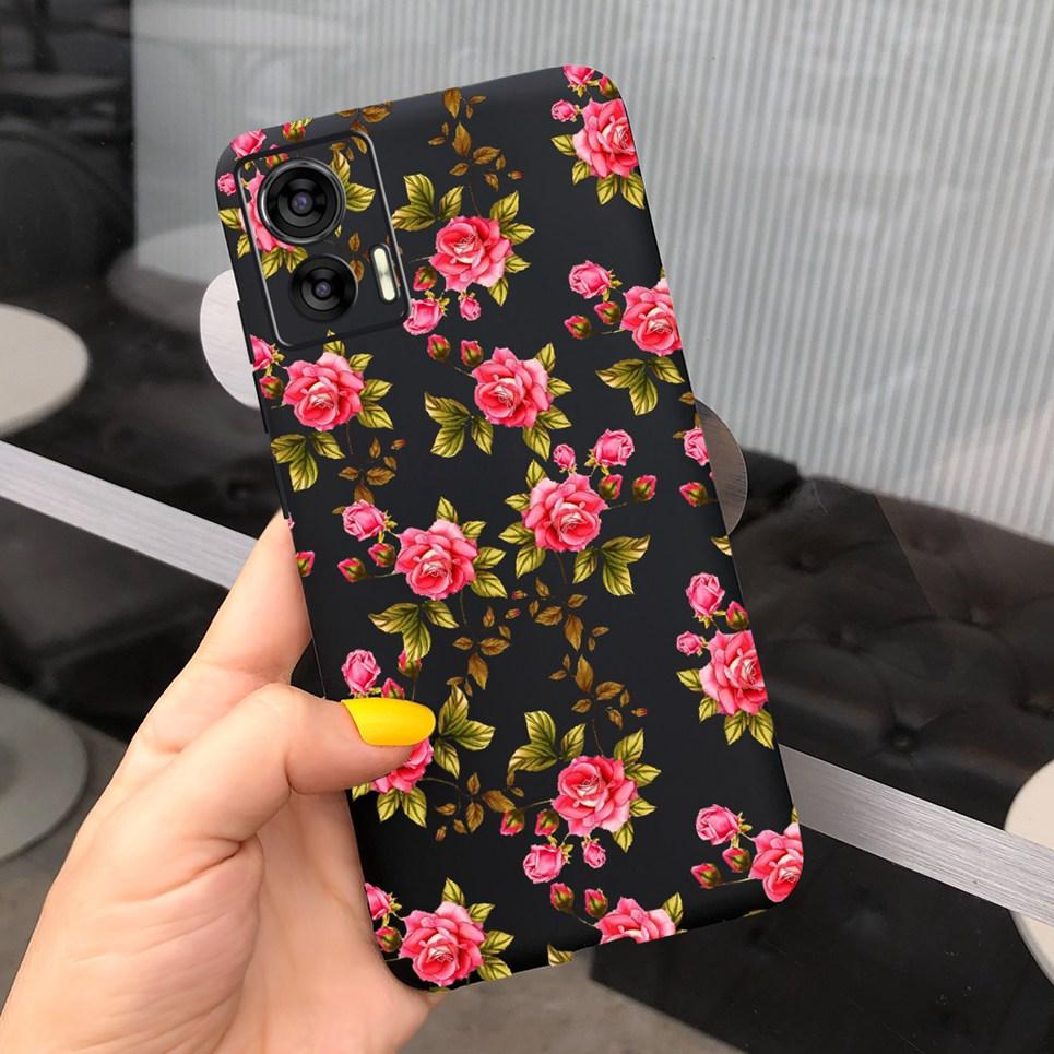 For Moto Edge 30 Neo 30 Lite Bumper Shell Flower Couple Love Heart Printing Phone Case For Motorola Edge30 Neo 30Neo Soft Capas