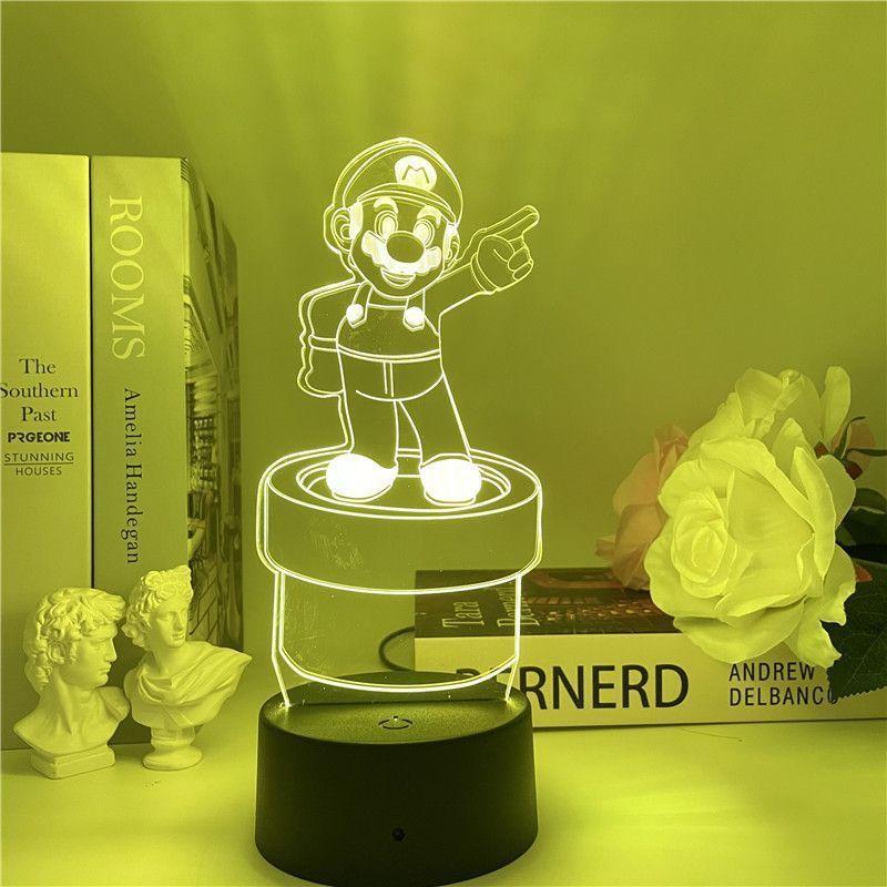 Super Mario Yoshi 3d Acrylic Night Lamp With Touch Control For Kids Room