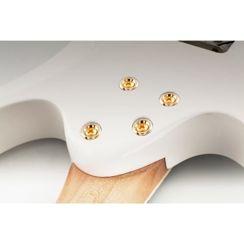 Musiclily Pro 14mm Steel Neck Joint Bushings and Screws for Electric Guitars/Basses, Nickel (Set of 4)