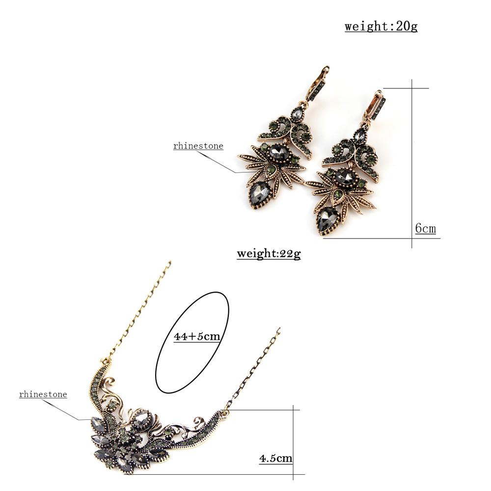 Винтажный комплект ювелирных изделий в богемном стиле, античное золото, серьги-капли в стиле бохо, ожерелье для женщин, свадебные украшения