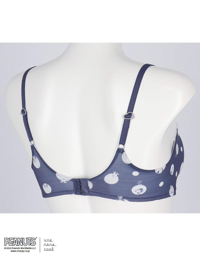 Беспроводной легкий и высокий подмышечный бюстгальтер Snoopy BUN121 BU [Unnana Cool], красивый, дизайн, [коллаборация PEANUTS] бюстгальтер, беспроводной, женский