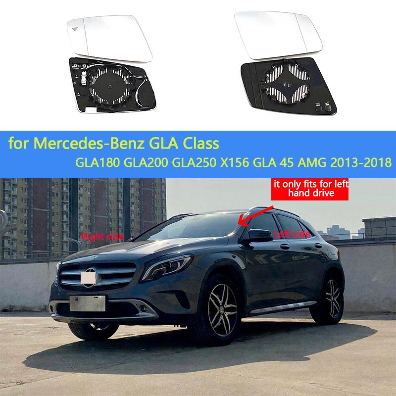 Для Mercedes-Benz GLA Class GLA180 GLA200 GLA250 X156 GLA 45 AMG 13-18 Боковое зеркало заднего вида Нагревательное стекло Подогреваемое зеркальное полотно Подходит