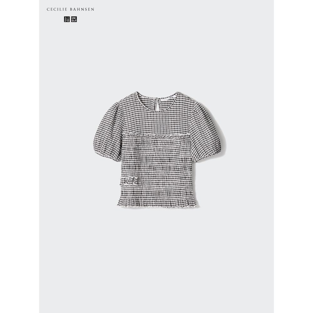 Uniqlo Японская футболка с объемными рукавами и сборками